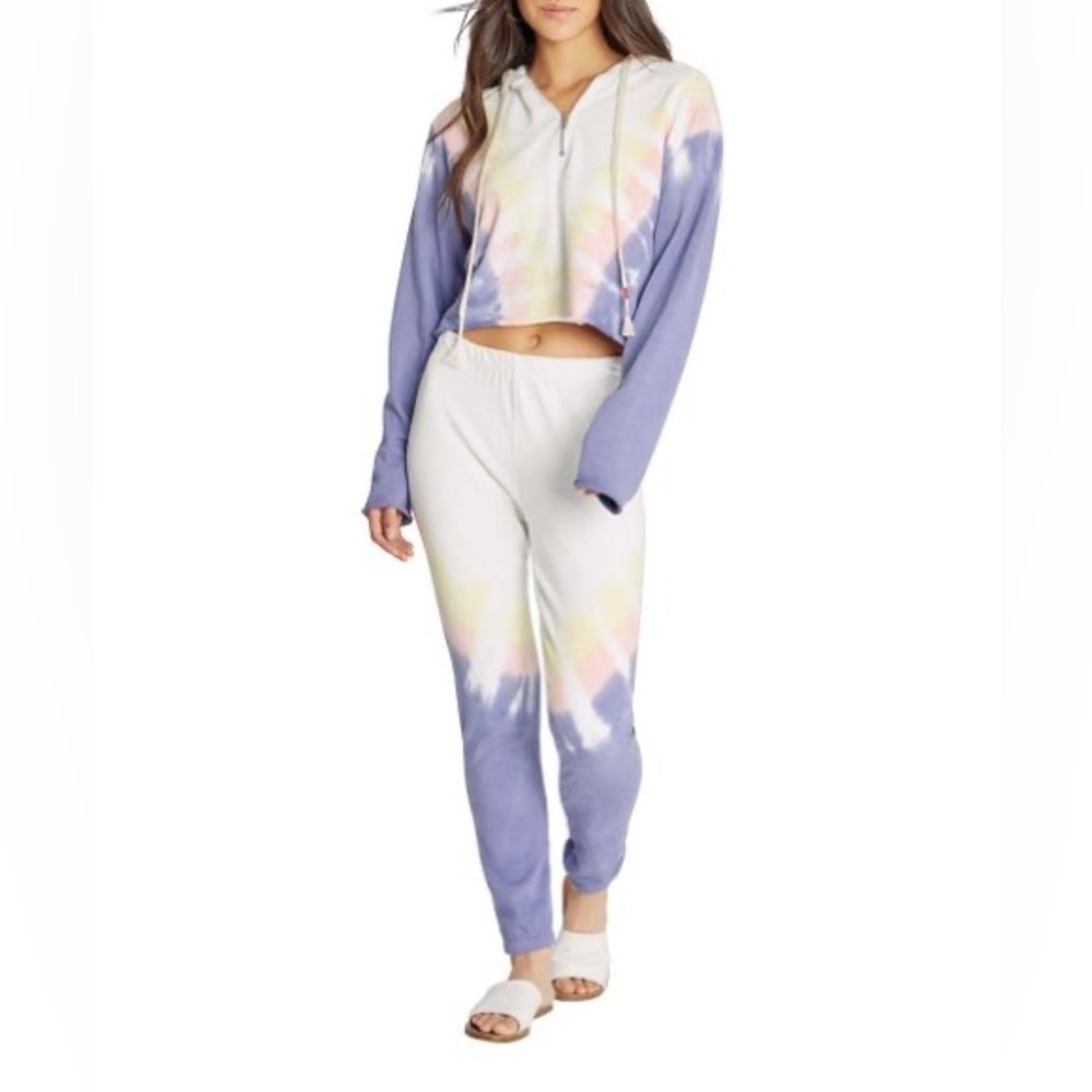 Wildfox Edelweiss Tie Dye Knox Sweatpant & Hadley Half Zip Sweatshirt Set
